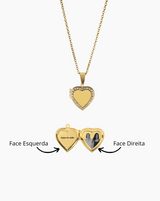 Relicário Personalizado Coração Brilho