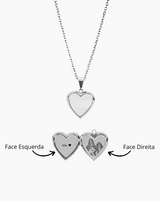 Relicário Personalizado Coração Madrepérola