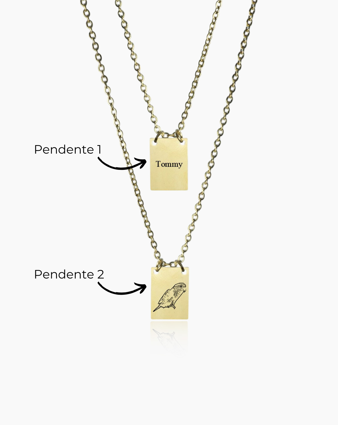 Escapulário personalizado com gravação de fotografia e texto em aço inoxidável