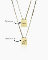 Escapulário personalizado com gravação de fotografia e texto em aço inoxidável