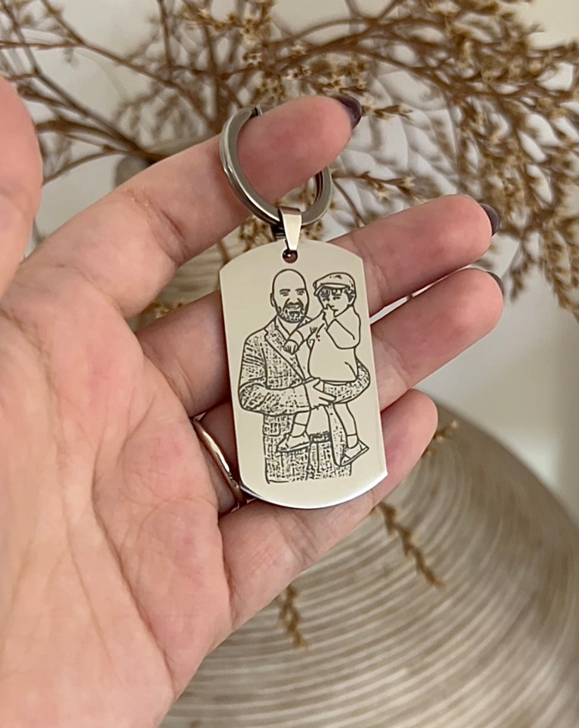 Porta-chaves retangular com gravação personalizada a laser