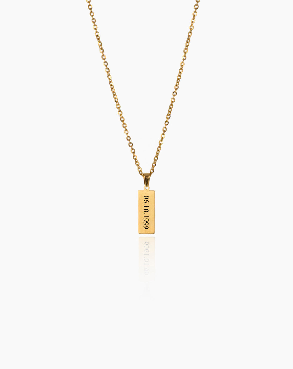 Colar personalizado vertical com gravação a laser de texto ou caligrafia