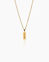 Colar personalizado vertical com gravação a laser de texto ou caligrafia