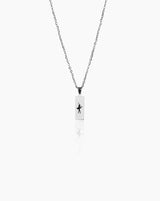 Colar personalizado vertical com gravação a laser de texto ou caligrafia