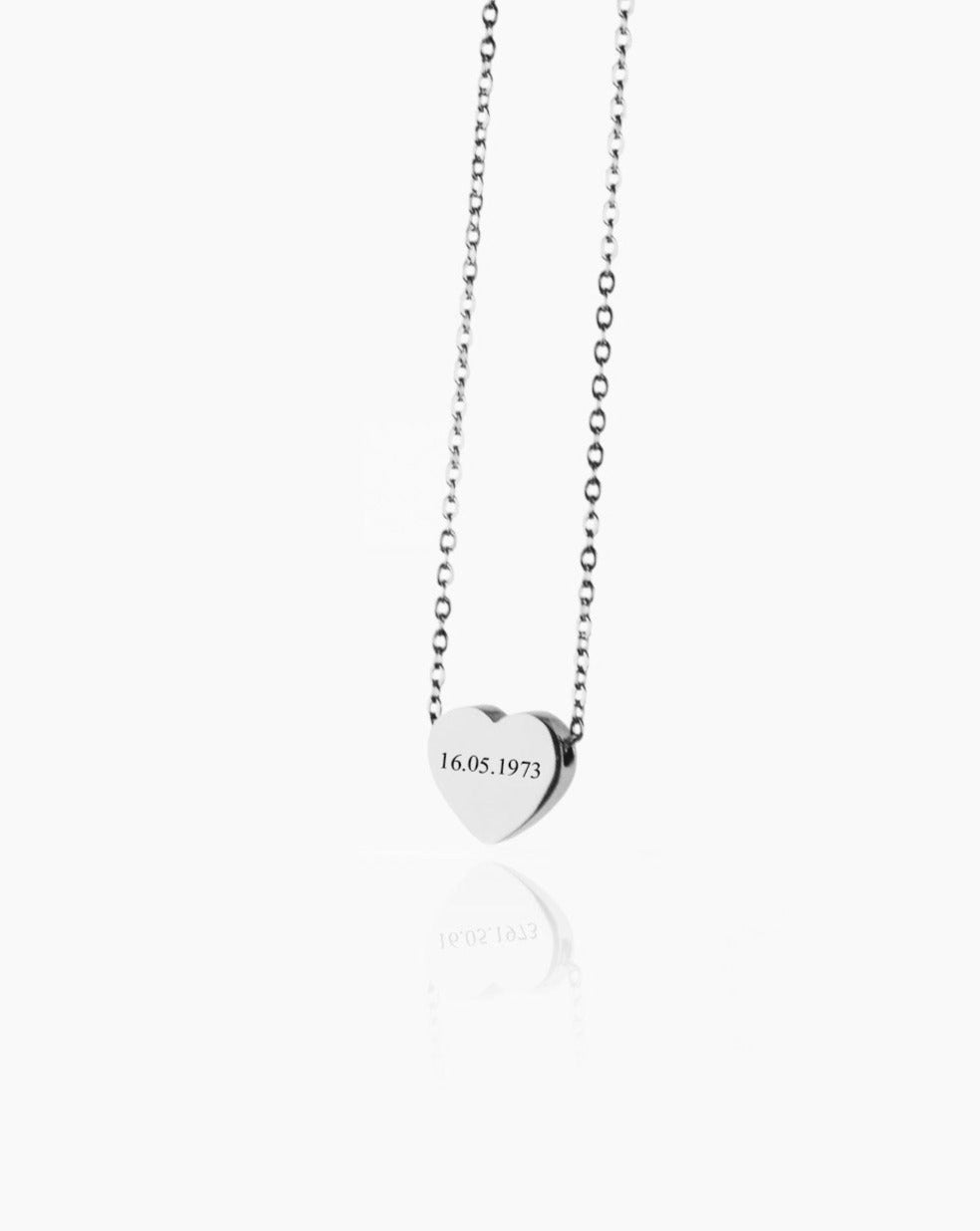 Colar personalizado em forma de coração com gravação a laser de texto ou caligrafia