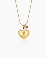 Personalized Heart Necklace with Border