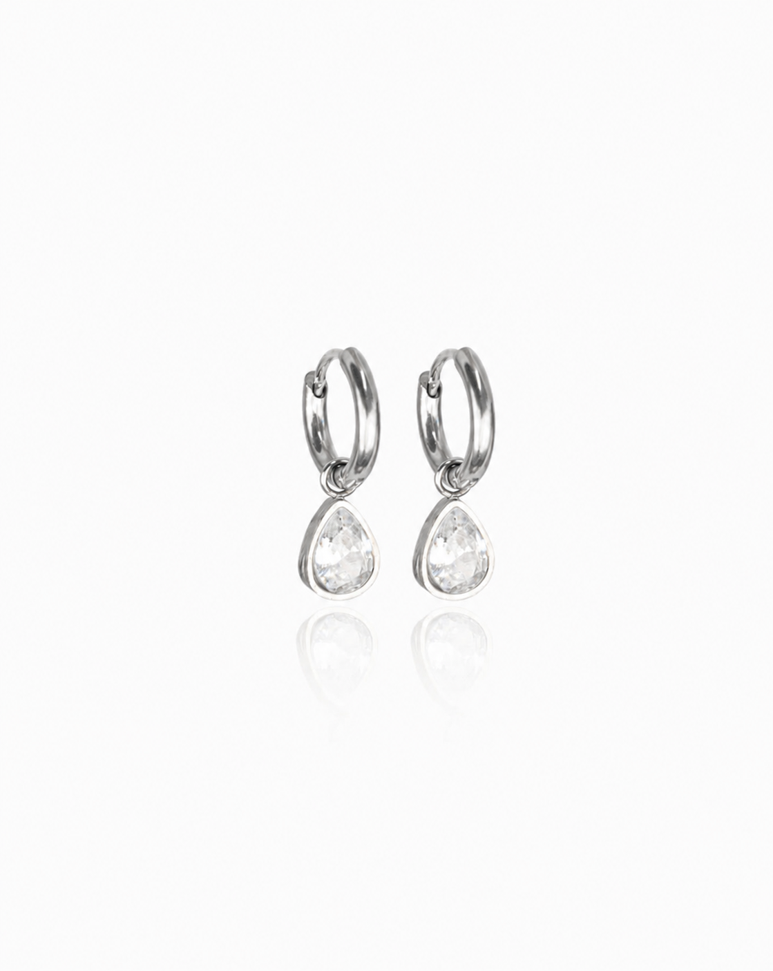 Sparkling Teardrop Hoop Earrings