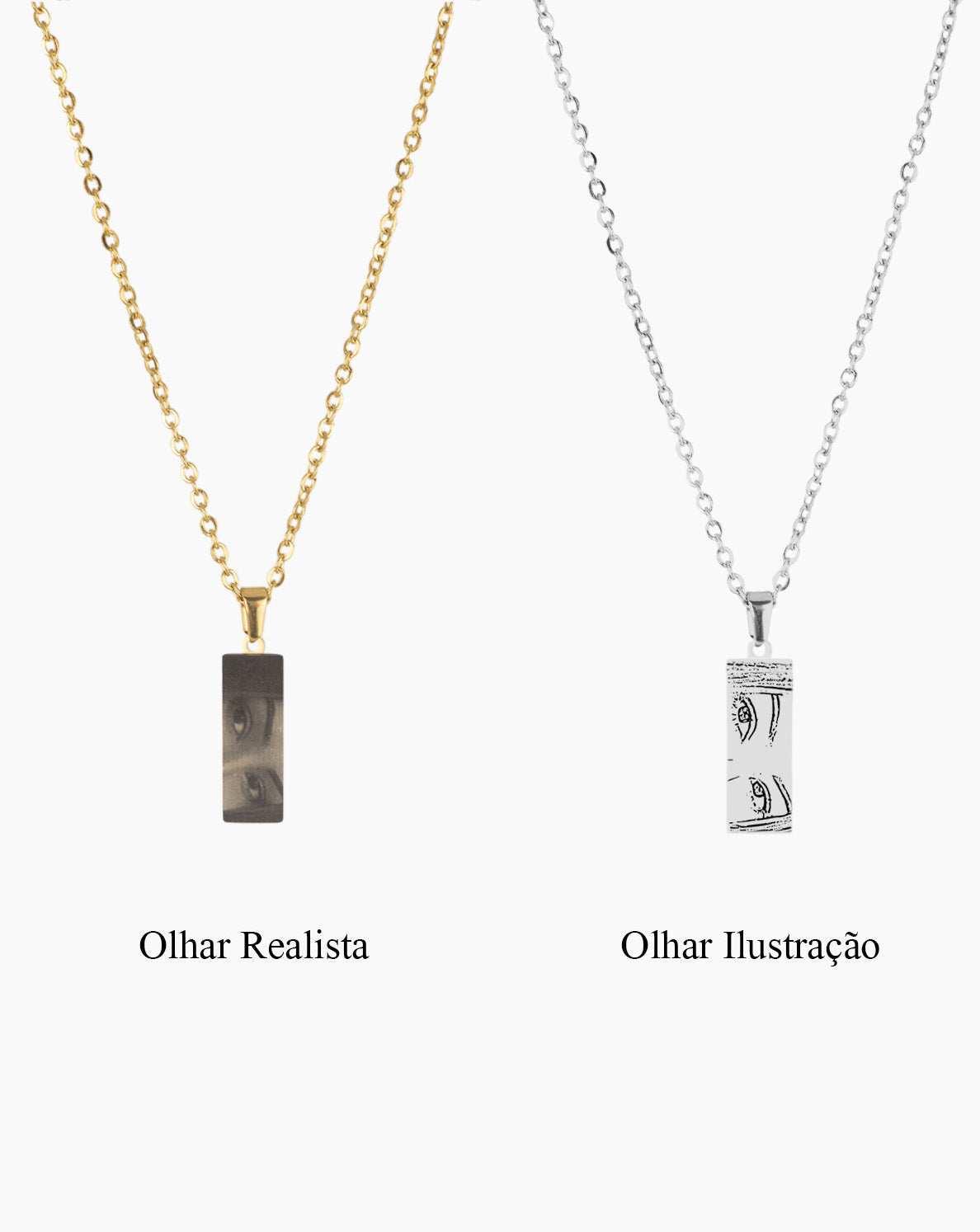 Colar personalizado com gravação de olhar baseado em fotografia