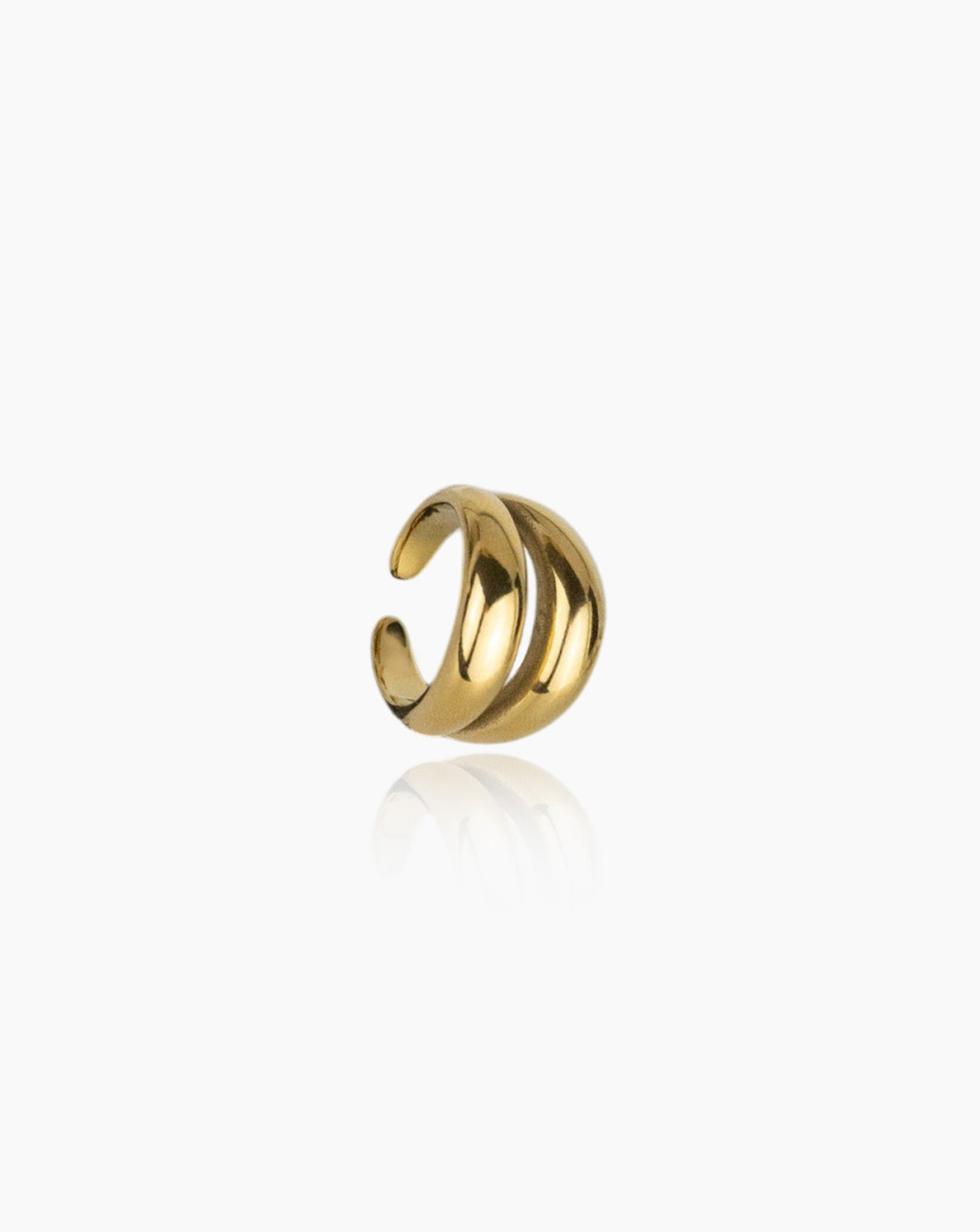 Anel Velvet dourado ondulado ajustável em aço inoxidável