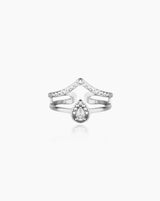 Anel Queen com design de tiara e zircónias