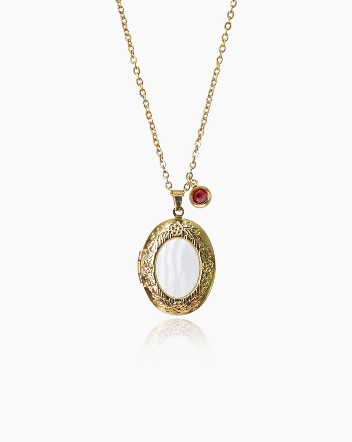 Relicário Personalizado Oval Madrepérola