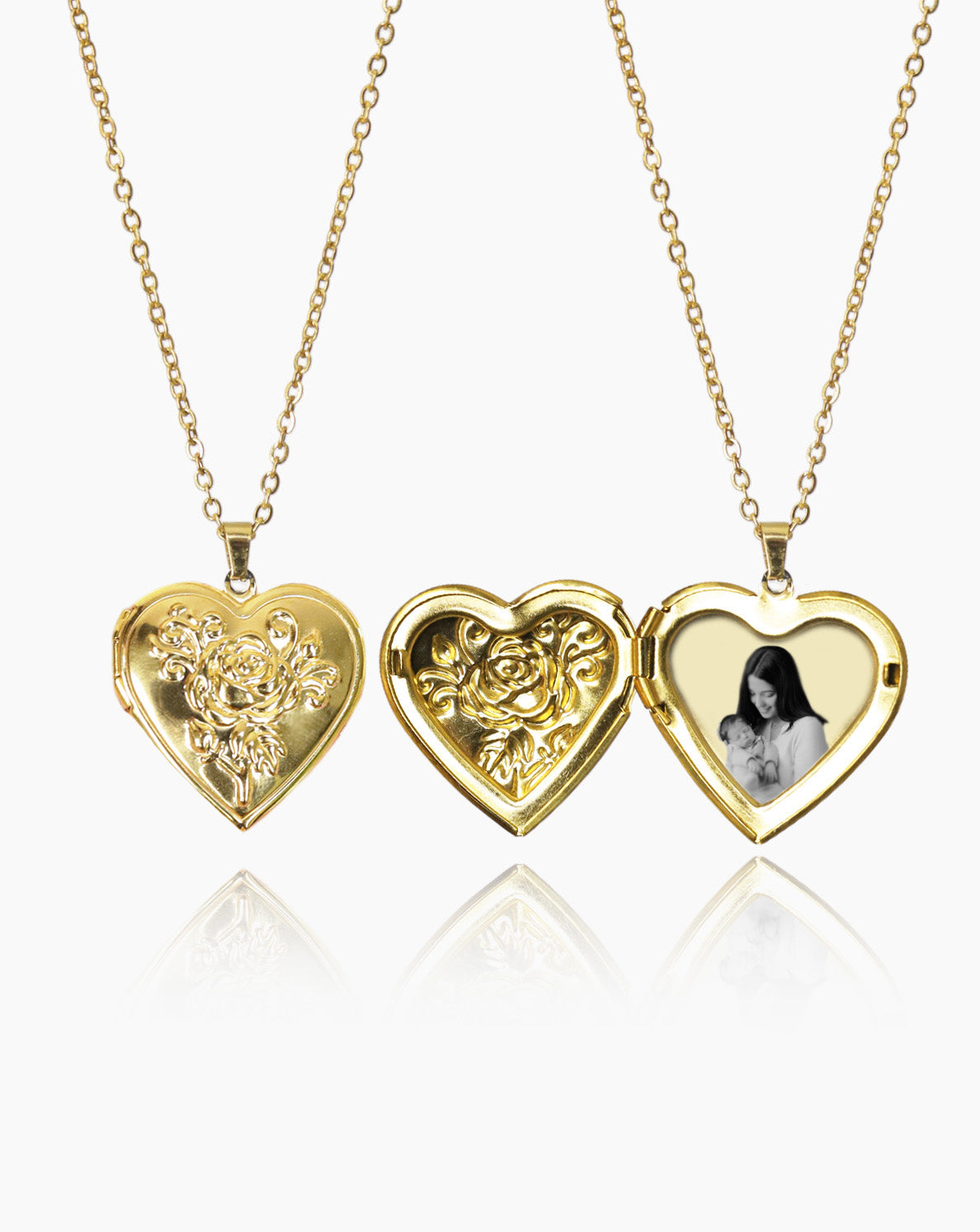 Relicário Personalizado Coração Floral