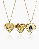 Relicário Personalizado Coração Floral